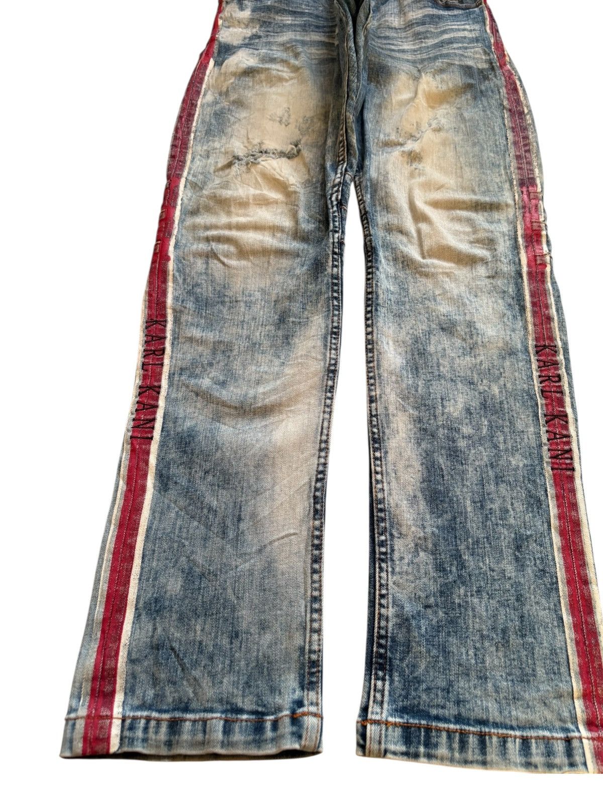 Designer × Karl Kani Vintage Karl Kani Painted Bleached Distressed Ripped Jeans Size US 30 / EU 46 - 6 Thumbnail
