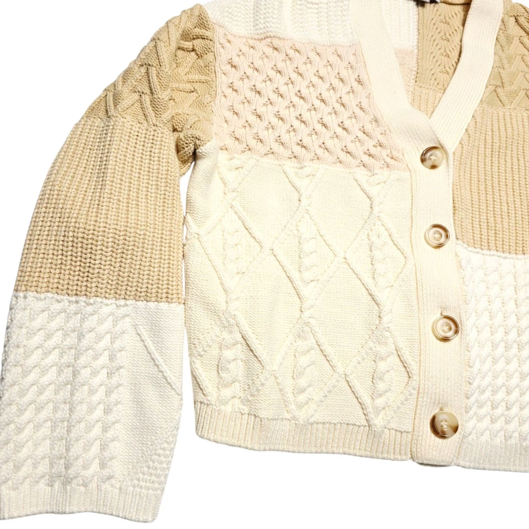 Rails Rails Reese V-Neck Cardigan Cream Patchwork Button-down Sweater Size Small Women Size S / US 4 / IT 40 - 4 Thumbnail