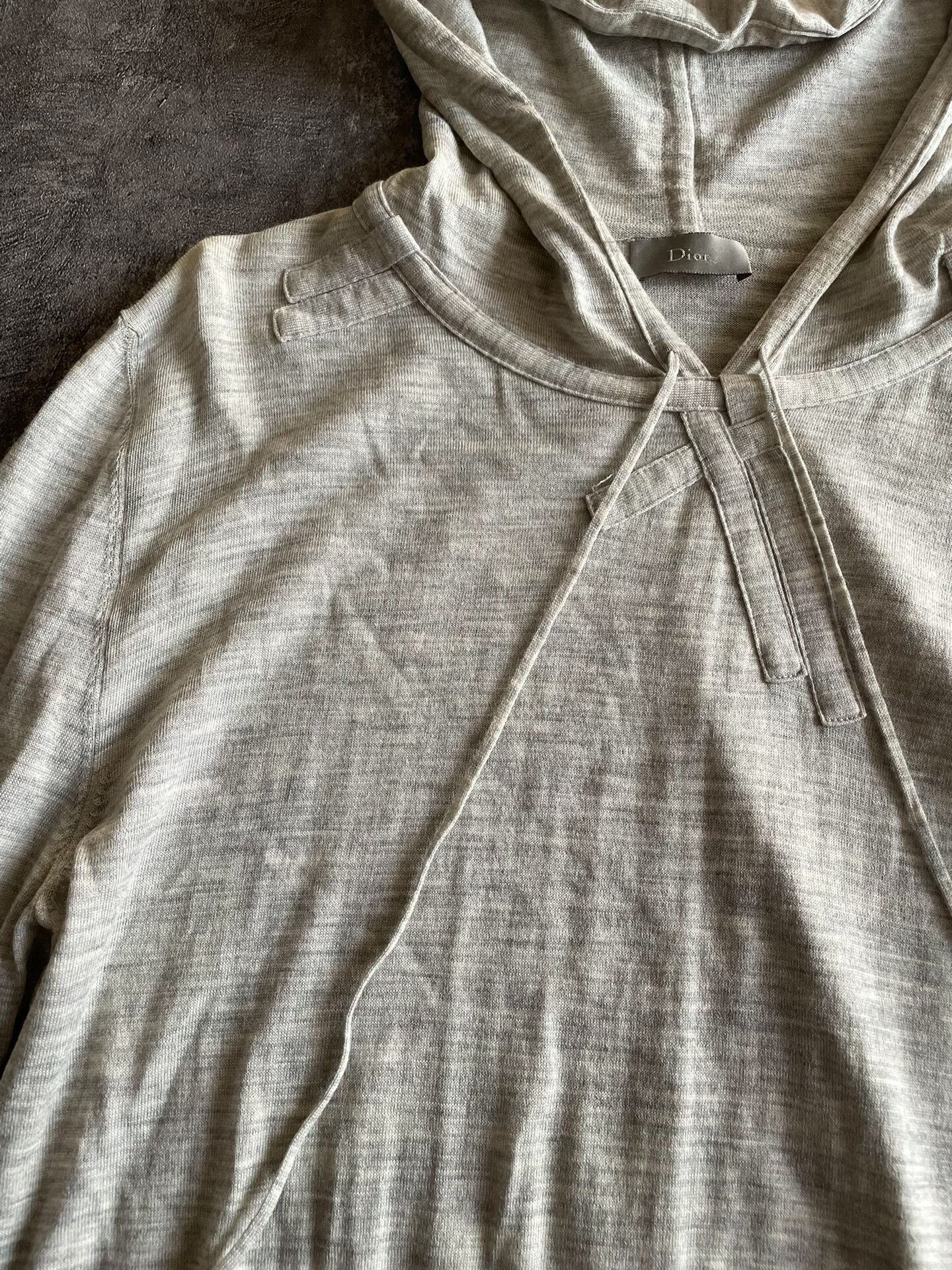 Dior beige hooded drawstring knit sweatshirt. Size US M / EU 48-50 / 2 - 2 Thumbnail