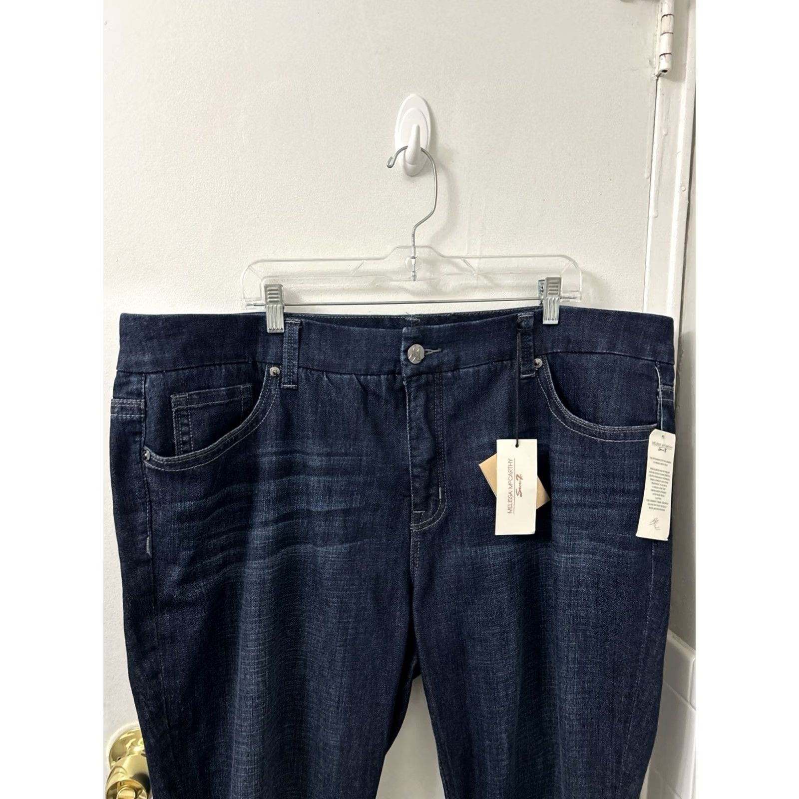 Melissa Melissa McCarthy Seven7 Jeans Slim Boot Womens 22W 31L Dark Wash Denim Blue Stretch Pockets 5-Pocket Regular Size Type Mens? Size 40" / US 18 - 7 Thumbnail