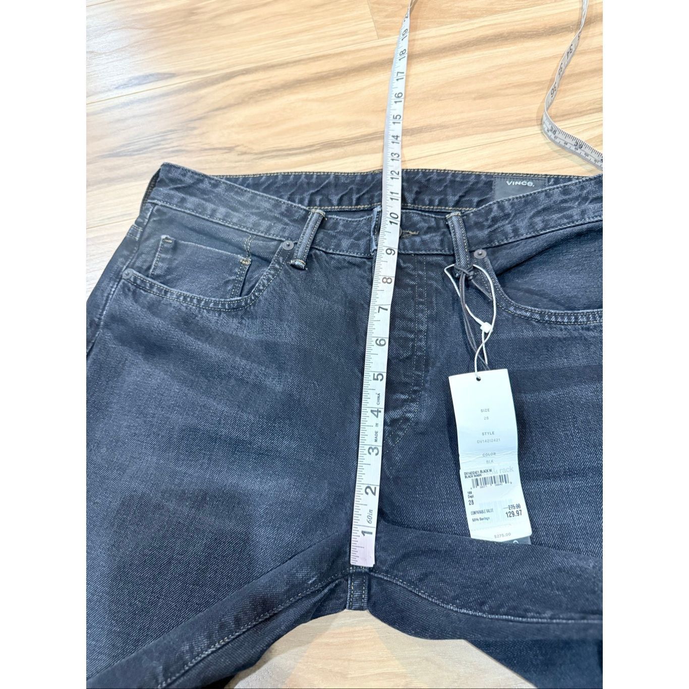 Vince Vince NWT washed black jeans raw hem size 28 Size 28" / US 6 / IT 42 - 6 Thumbnail