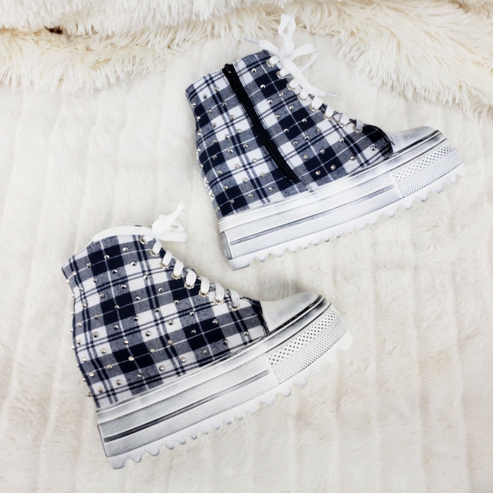 Alexander Wang Wang Cherry Bomb Platform Sneaker Ankle Boots White Navy Pla Size US 7 / IT 37 - 5 Thumbnail