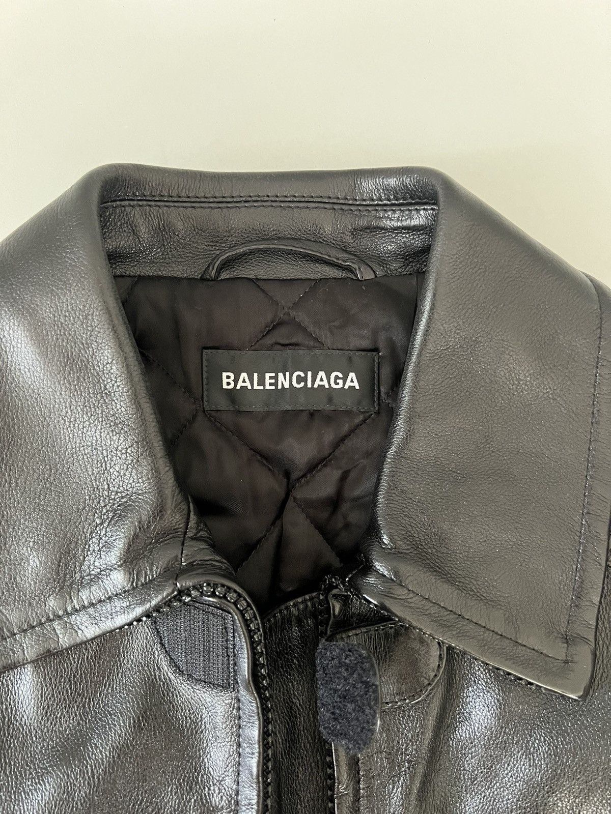 Balenciaga Balenciaga Oversized logo-appliqué leather biker jacket Size US S / EU 44-46 / 1 - 8 Thumbnail