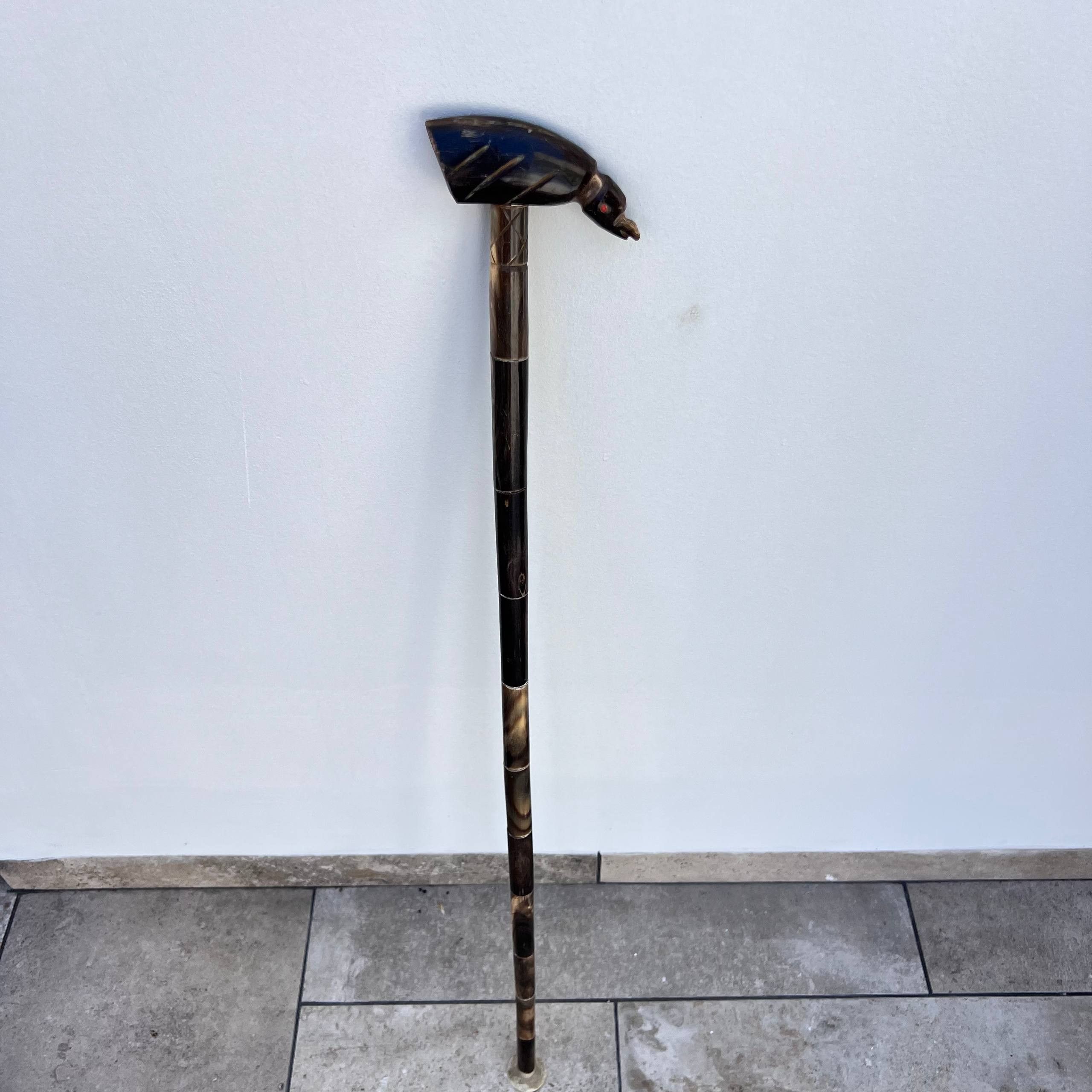 Vintage Vintage Handcrafted Walking Stick 83cm Bird Handle Horn Cane Size ONE SIZE - 3 Thumbnail