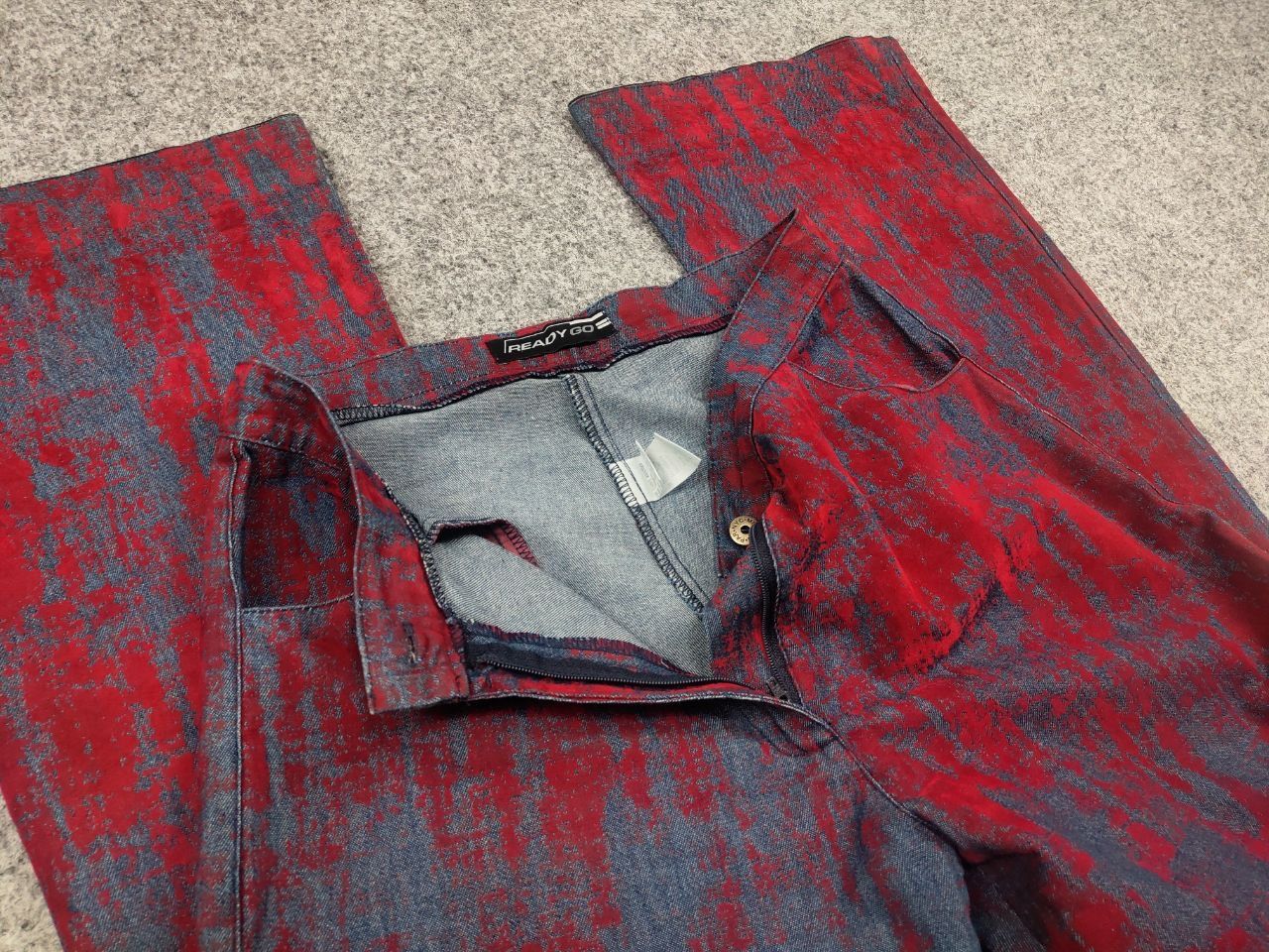 If Six Was Nine Vintage Hysteric Glamour style flared Blue Red Pants Y2K Size 27" / US 4 / IT 40 - 16 Thumbnail
