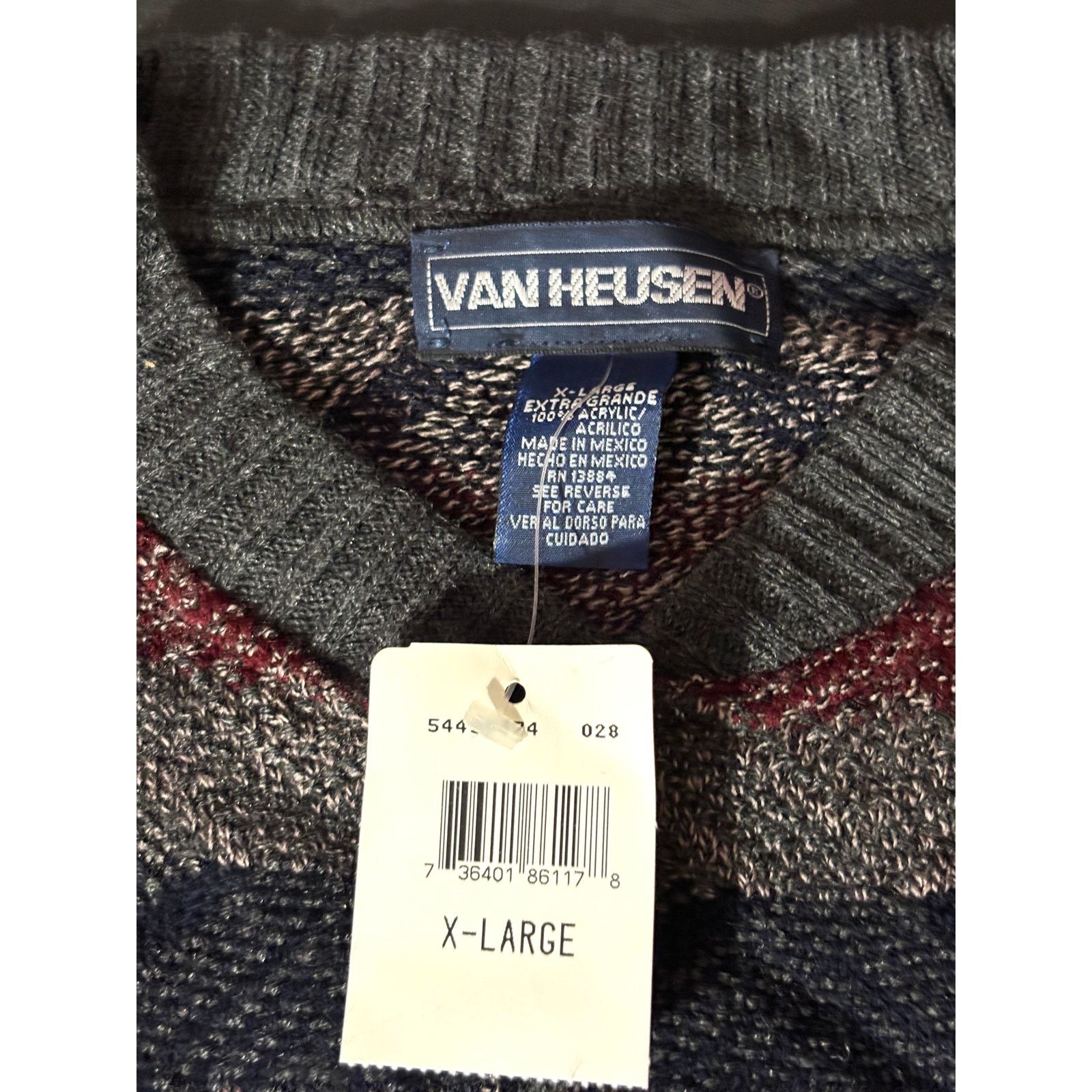Van Heusen Vtg Van Heusen Knit Sweater XL NWT Geometric Crewneck 90s Size US XL / EU 56 / 4 - 3 Thumbnail