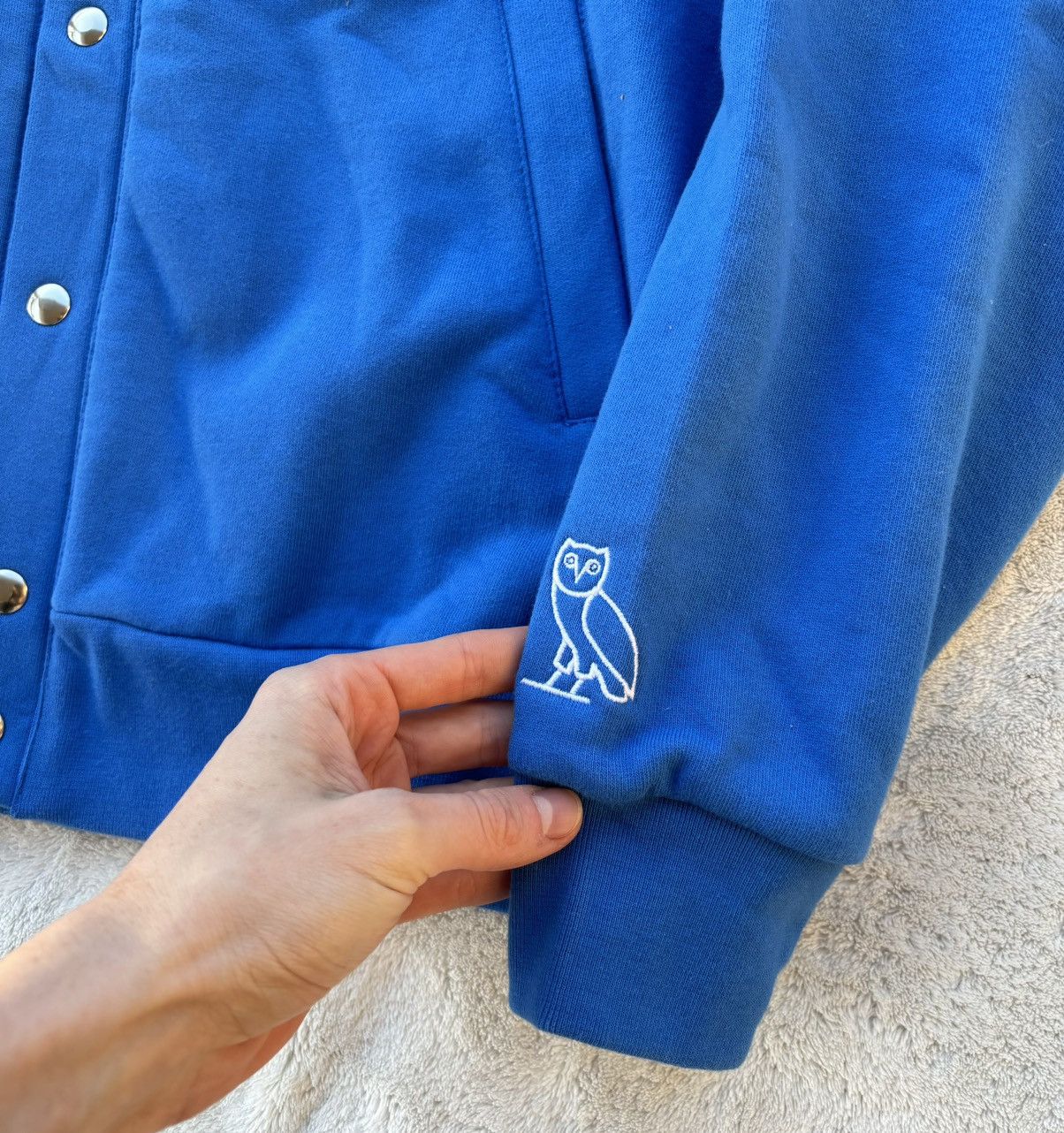October's Very Own OVO x Bruins Blue Fleece Varsity Jacket Size US L / EU 52-54 / 3 - 3 Thumbnail