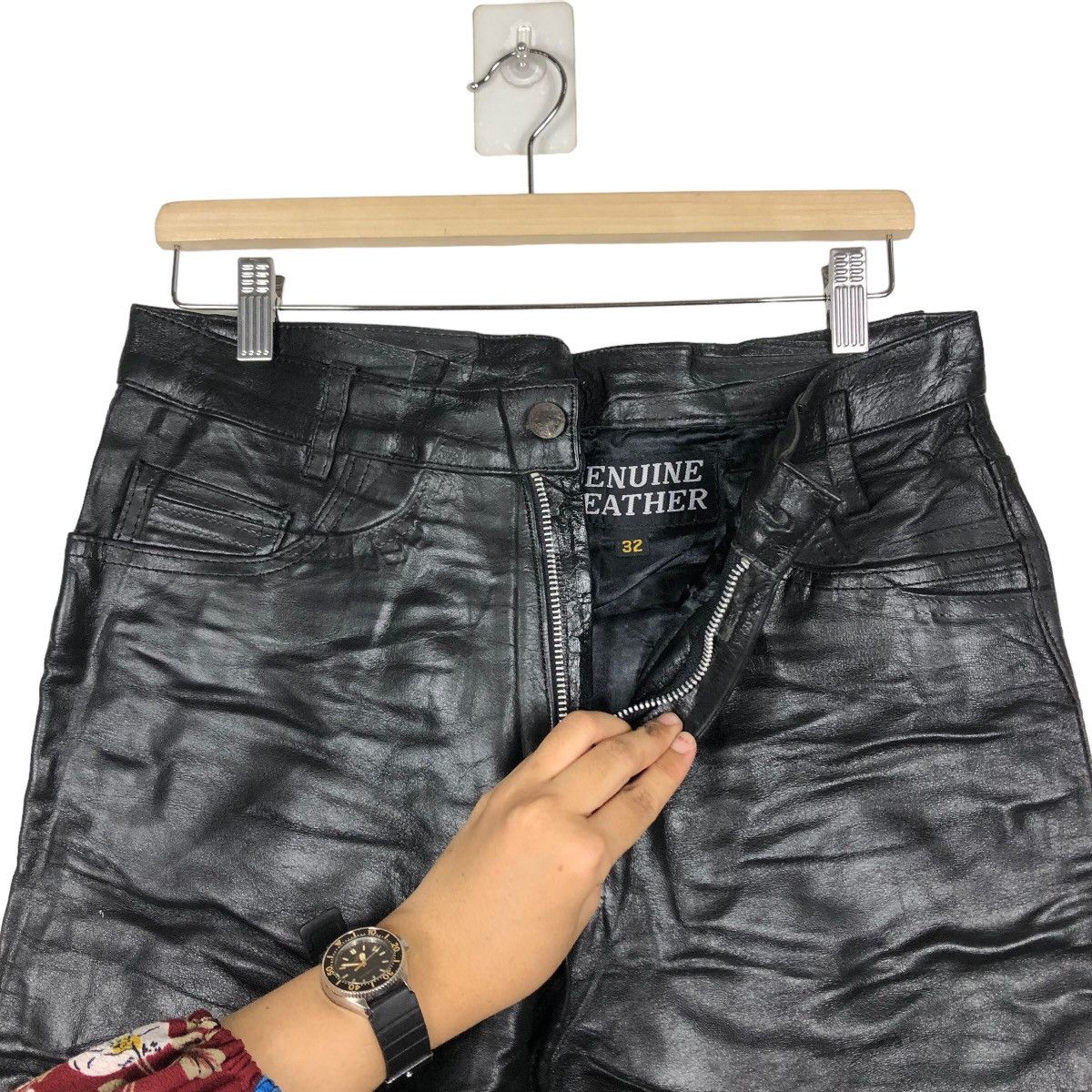 Genuine Leather 🔥90’s Vintage Genuine Leather Pants Japan Issey Miyake Size US 30 / EU 46 - 9 Thumbnail
