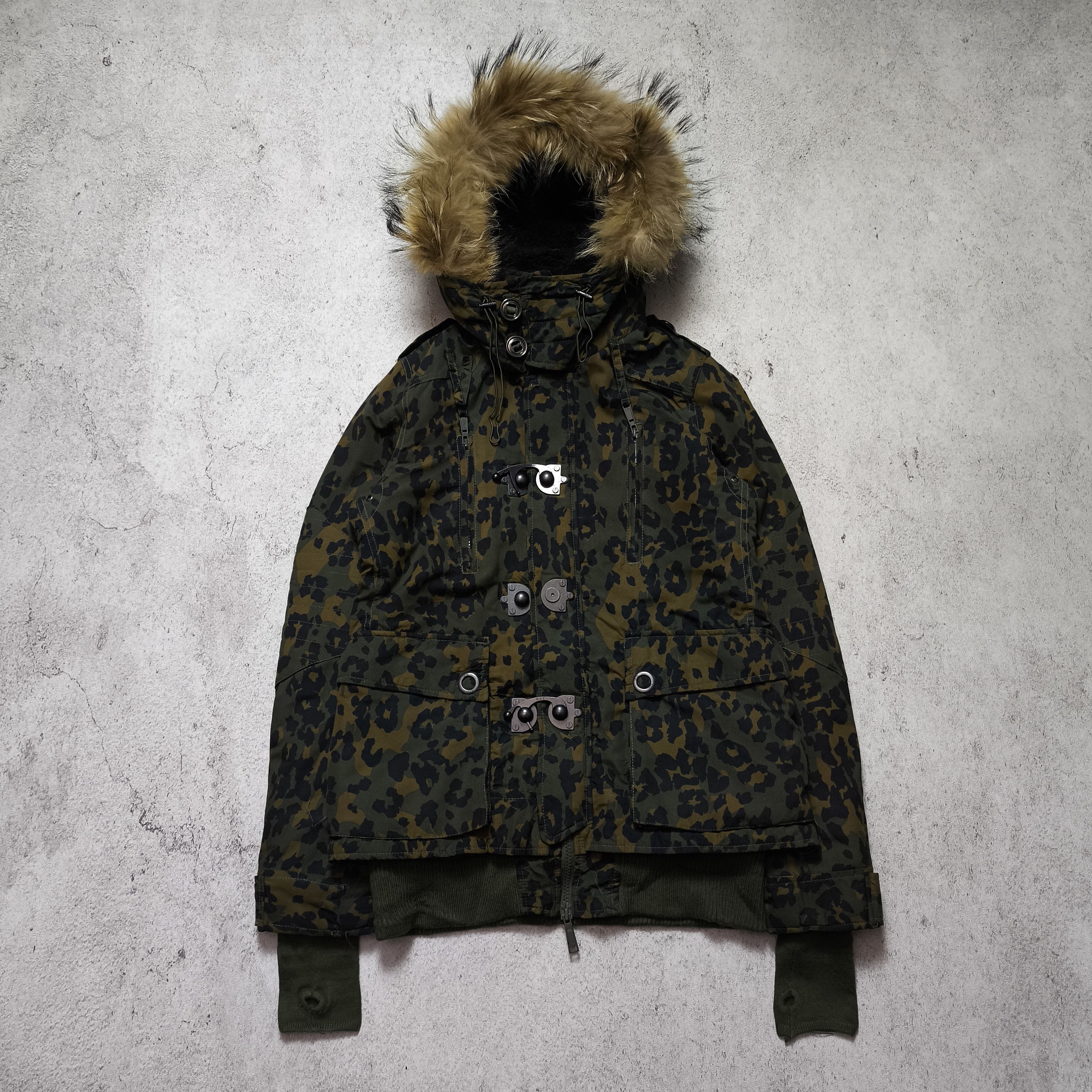 Le Grande Bleu (L.G.B.) SLY Camouflage Fur Racoon Jacket Size US M / EU 48-50 / 2 - 3 Thumbnail
