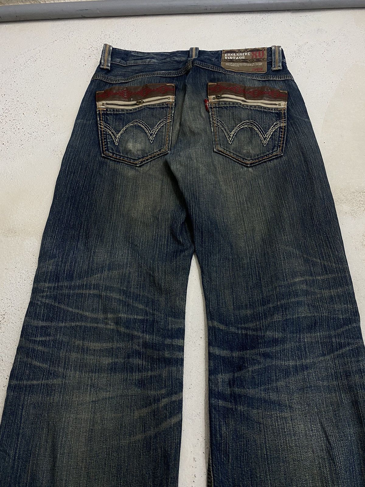If Six Was Nine × Japanese Brand × Le Grande Bleu (L.G.B.) Edwin XV Japan Distressed Mud Washed Dirty Loose Fit Size US 32 / EU 48 - 10 Thumbnail