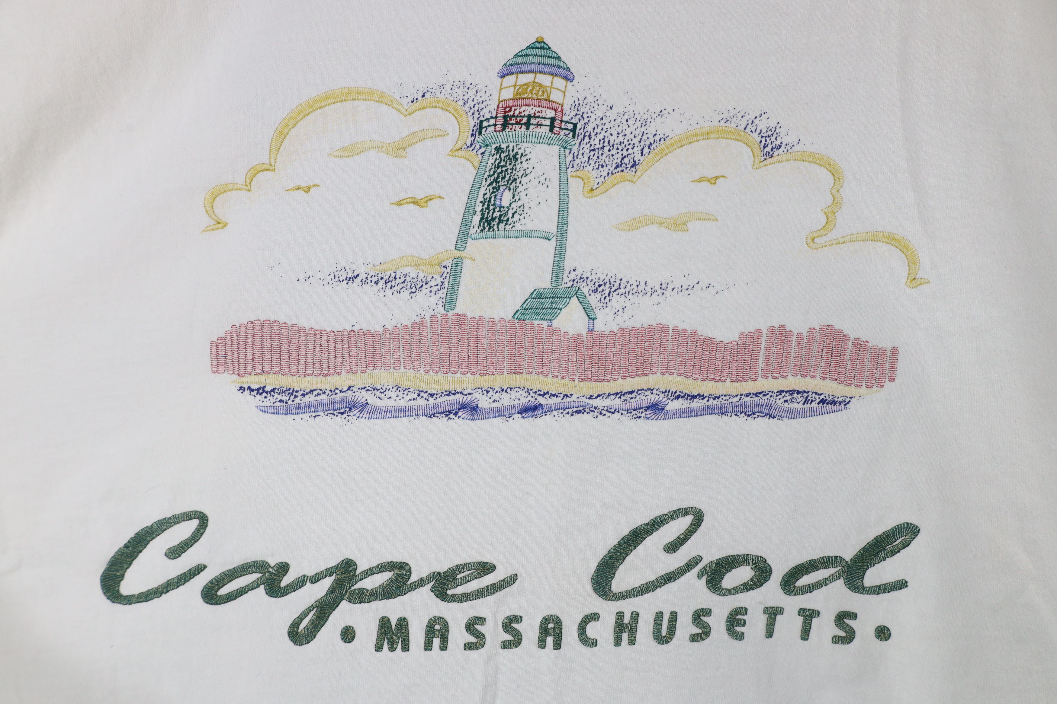 Vintage Vintage 90s Streetwear Massachusetts Lighthouse T-Shirt Size XL / US 12-14 / IT 48-50 - 7 Thumbnail