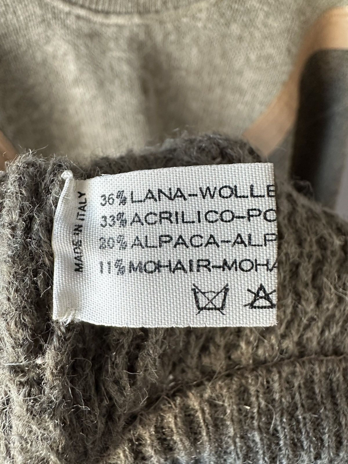 Vintage Vintage Wool Mohair Alpaca Leather Sweater Italian Jumper Size US XXL / EU 58 / 5 - 8 Thumbnail
