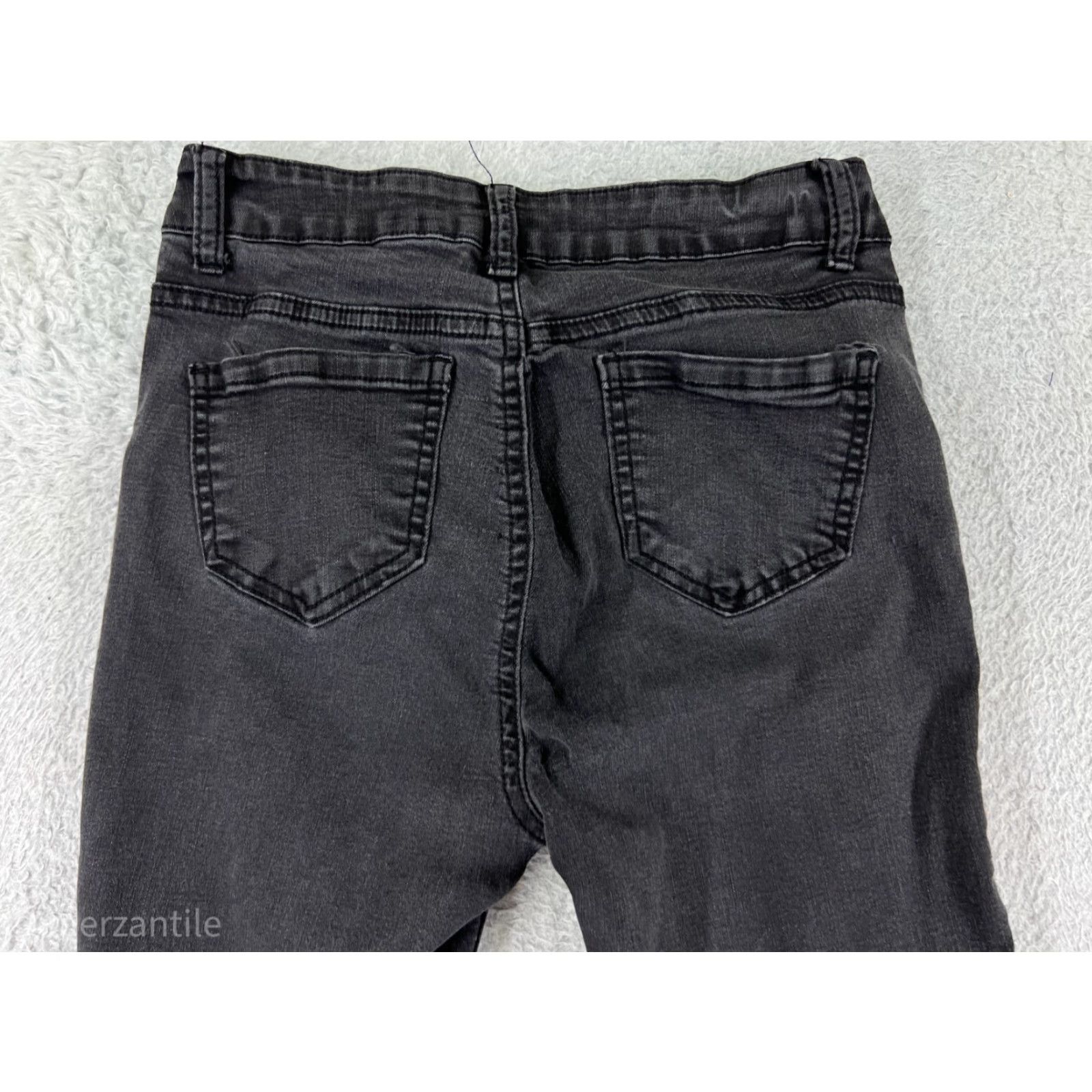 Vintage Wax Jeans Women's Black Cotton Blend Denim Stretch Skinny Pants 9 Mid Rise 5-Pocket Logo Embroidered Button Vintage No N/A Size 30" / US 8 / IT 44 - 3 Thumbnail