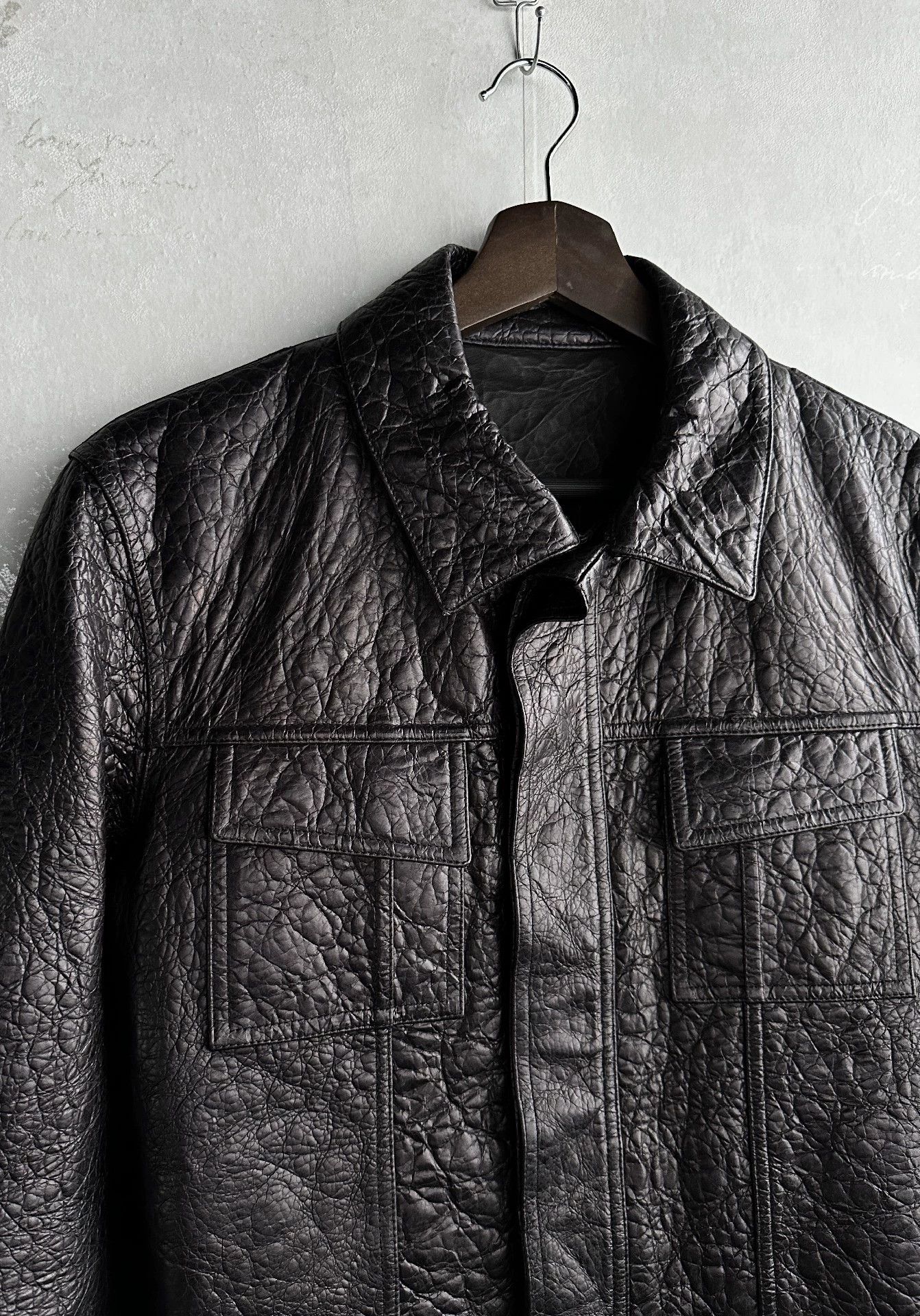 Balenciaga Balenciaga 10aw paper pulp leather jacket 48 Size US M / EU 48-50 / 2 - 1 Thumbnail