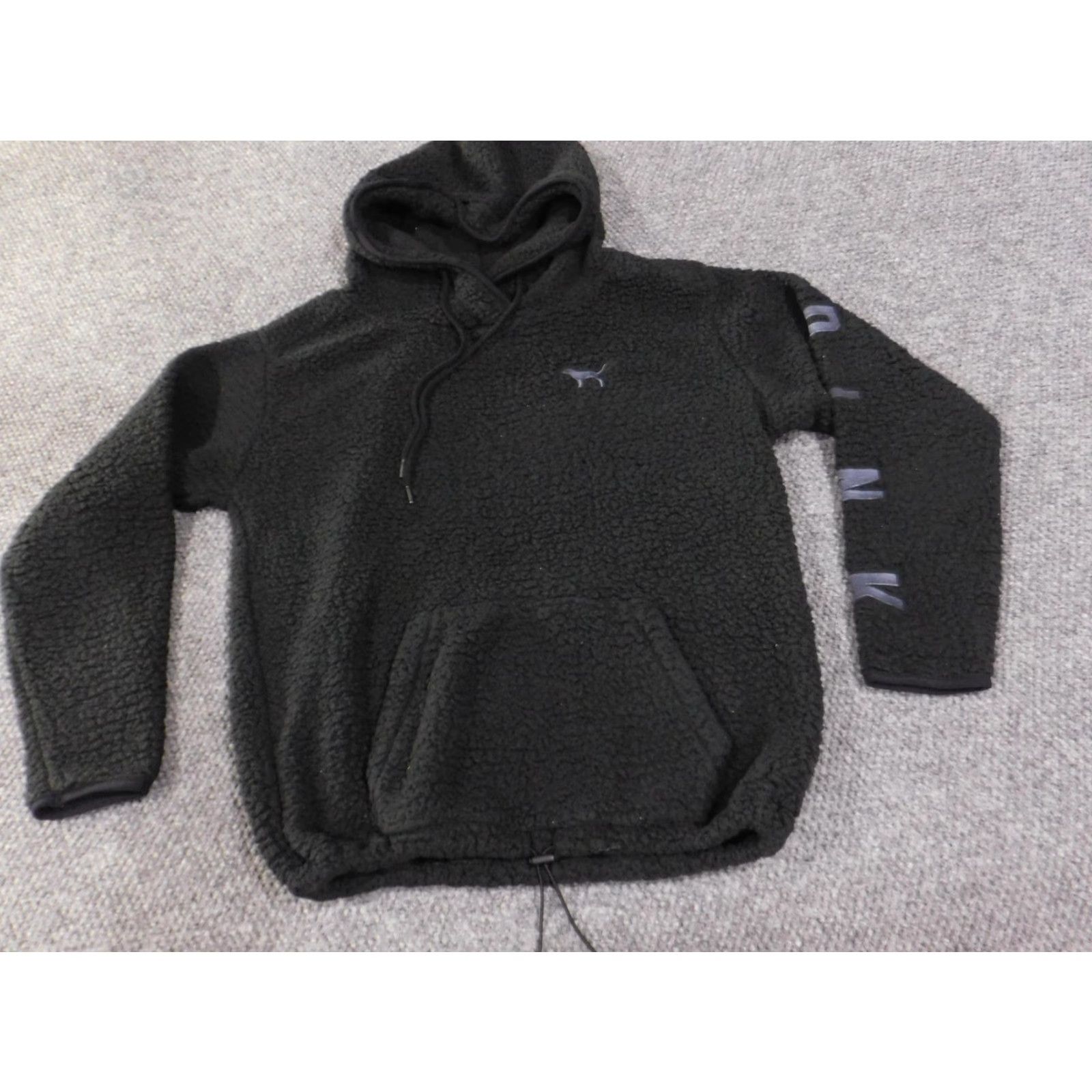 Pinko PINK Victoria's Secret Hoodie Womens Medium Black Sherpa Fleece Pullover Teddy Size M / US 6-8 / IT 42-44 - 4 Thumbnail