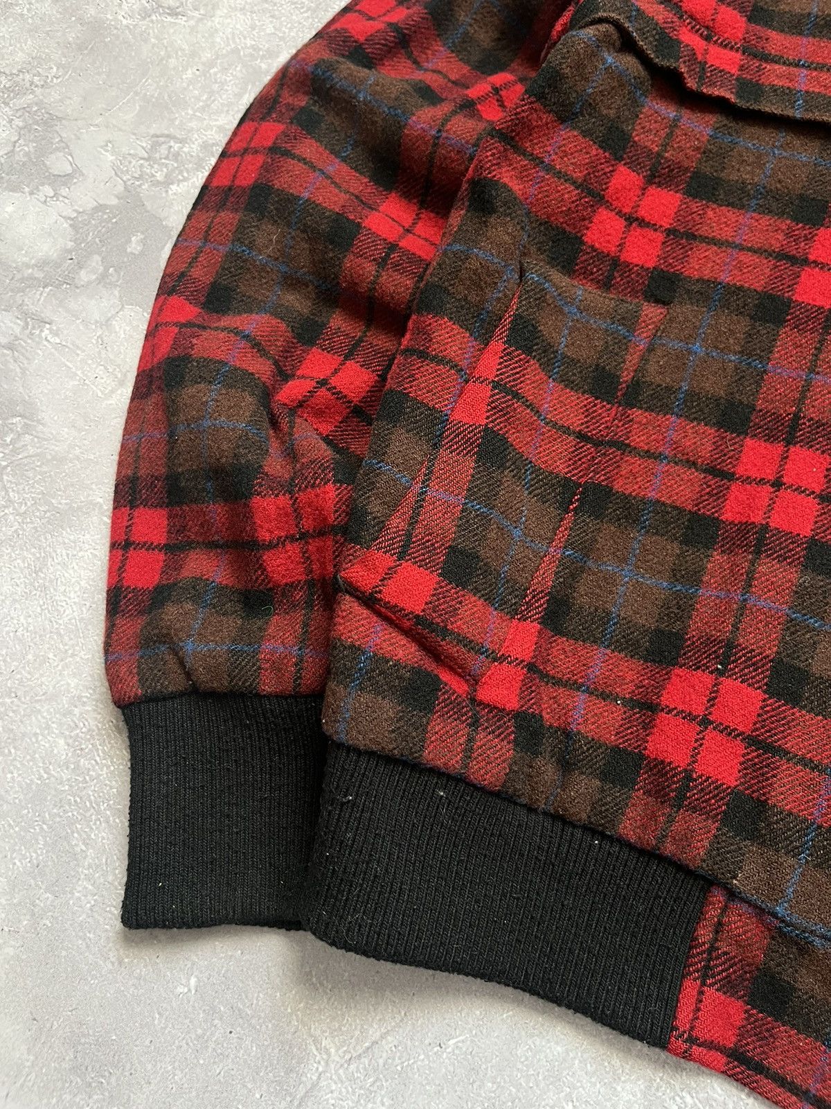 V AVE SHOE REPAIR Fifth Avenue Shoe Repair Bomber Jacket Wool Checkered Plaid Size US L / EU 52-54 / 3 - 3 Thumbnail