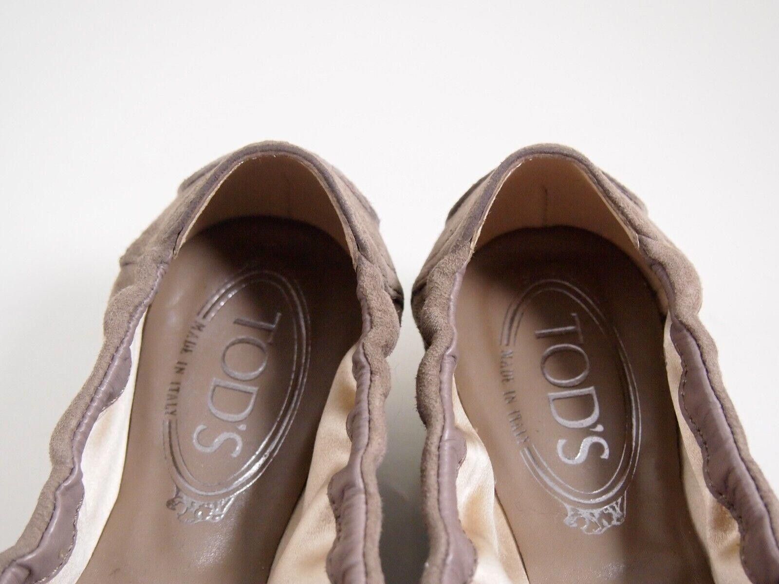 Tod's Tod's TT Ballet Flats Beige Suede Womens EU 37.5 US 7.5 $520 Size US 7.5 / IT 37.5 - 6 Thumbnail