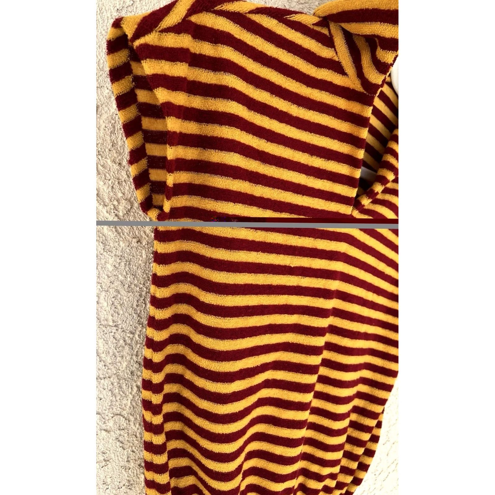 Vintage VINTAGE Shirt Golden Yellow Burgundy Striped Polo Top S/M 60s 70s Mod Size S / US 4 / IT 40 - 4 Thumbnail