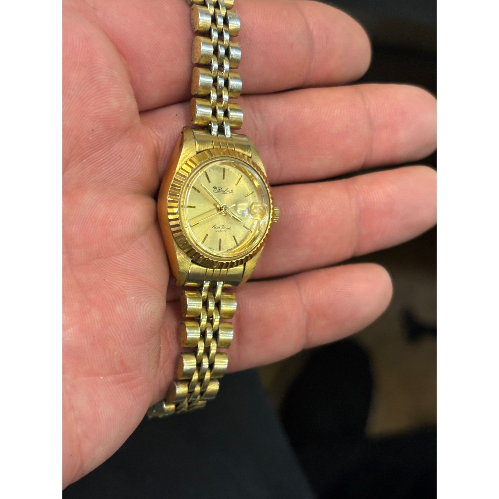Lucien Piccard Dufonte Lucien Picard Gold Tone Womens Watch! New Battery. Size ONE SIZE - 5 Thumbnail