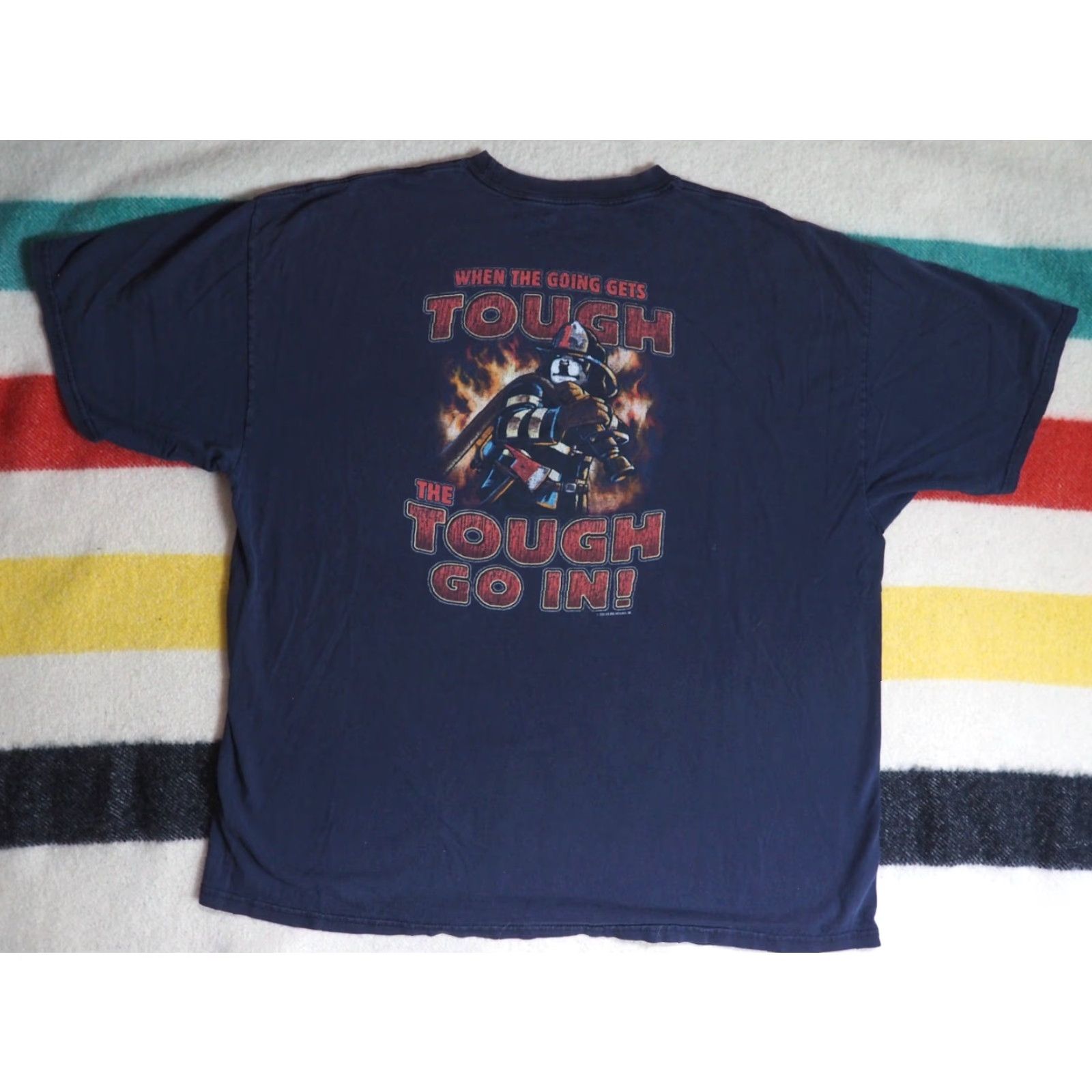 Big Dogs VTG Big Dogs Firefighter Tee Navy Blue 2XL Short Sleeve Shirt Mens 2000s Graphic T-Shirt Size US XXL / EU 58 / 5 - 2 Thumbnail