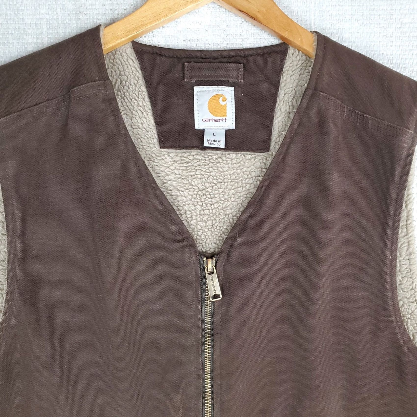 Carhartt Carhartt Large Brown Mens Vest - Sherpa Lining - Full Zip Size US L / EU 52-54 / 3 - 3 Thumbnail