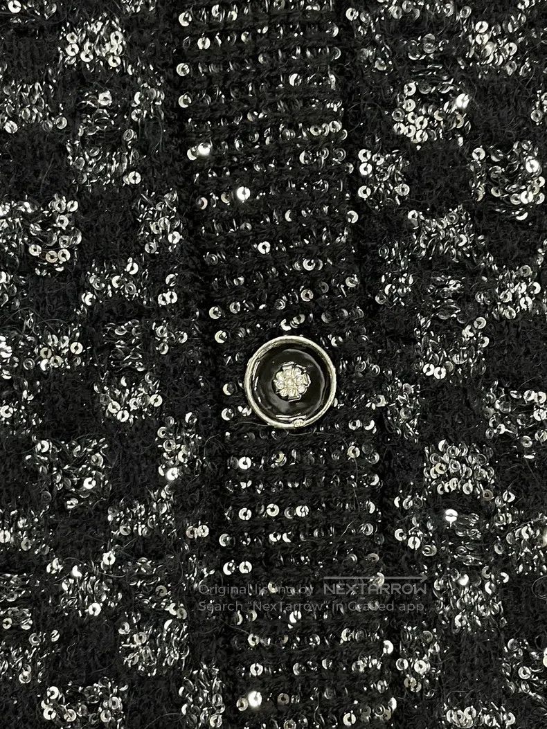 Chanel Chanel 23B Black Sequin Knitwear Cardigan Jacket Size XXS / US 00 / IT 34 - 5 Thumbnail