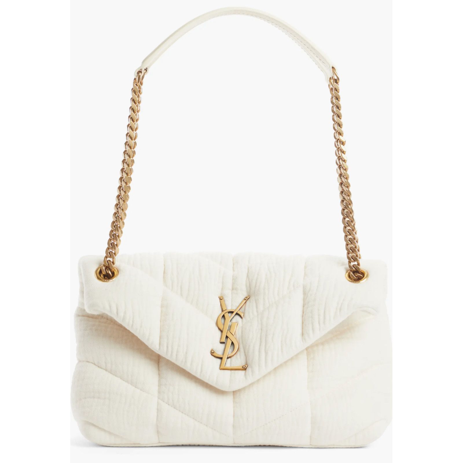 Yves Saint Laurent Saint Laurent YSL Cotton Twill White Shoulder Crossbody Bag Size ONE SIZE - 1 Thumbnail