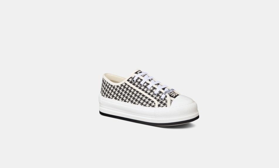 Dior o1w1db10924 Platform Low-Top Sneakers in White Black Size US 12 / IT 42 - 2 Thumbnail