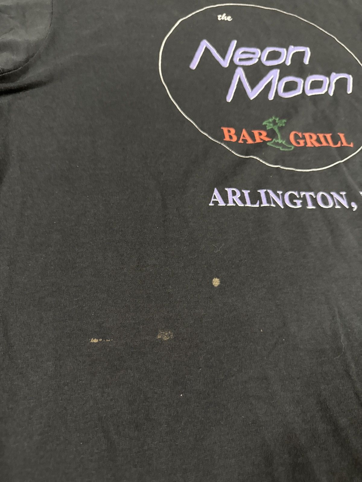 Other Vintage 90s Neon Moon Bar Grill Single Stitch T Shirt Black Size US XL / EU 56 / 4 - 4 Thumbnail