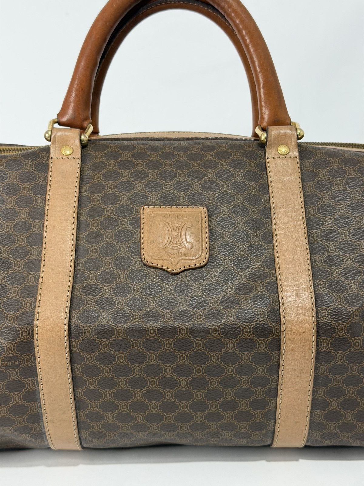 Celine Celine Brown Triomphe Coated Canvas Large Voyage Duffle Bag Size ONE SIZE - 2 Thumbnail