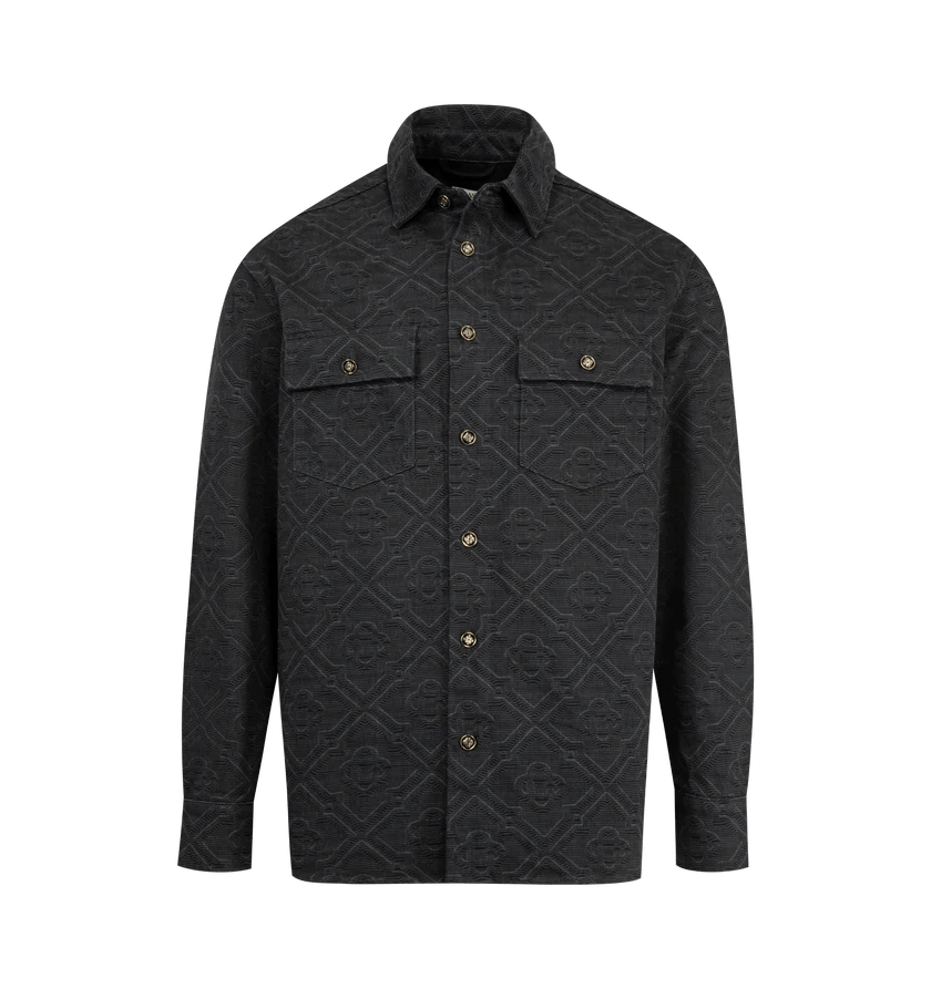 Casablanca o1h1sh10526 Laser Monogram Denim Shirt in Black Size US XL / EU 56 / 4 - 1 Thumbnail