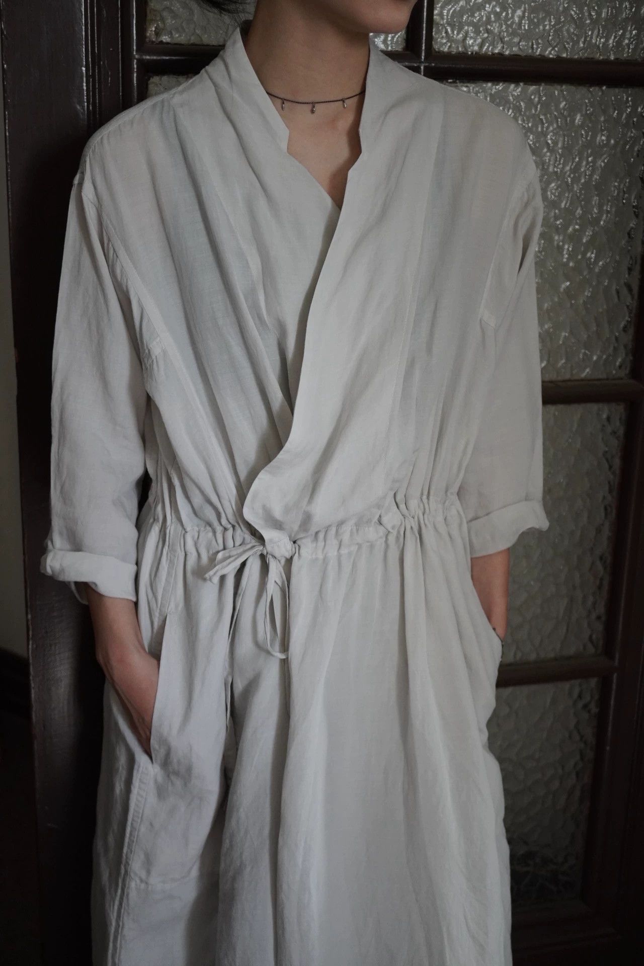 Issey Miyake Issey Miyake 2002 Belted Sheer Gray Linen Jacket Size M / US 6-8 / IT 42-44 - 4 Thumbnail