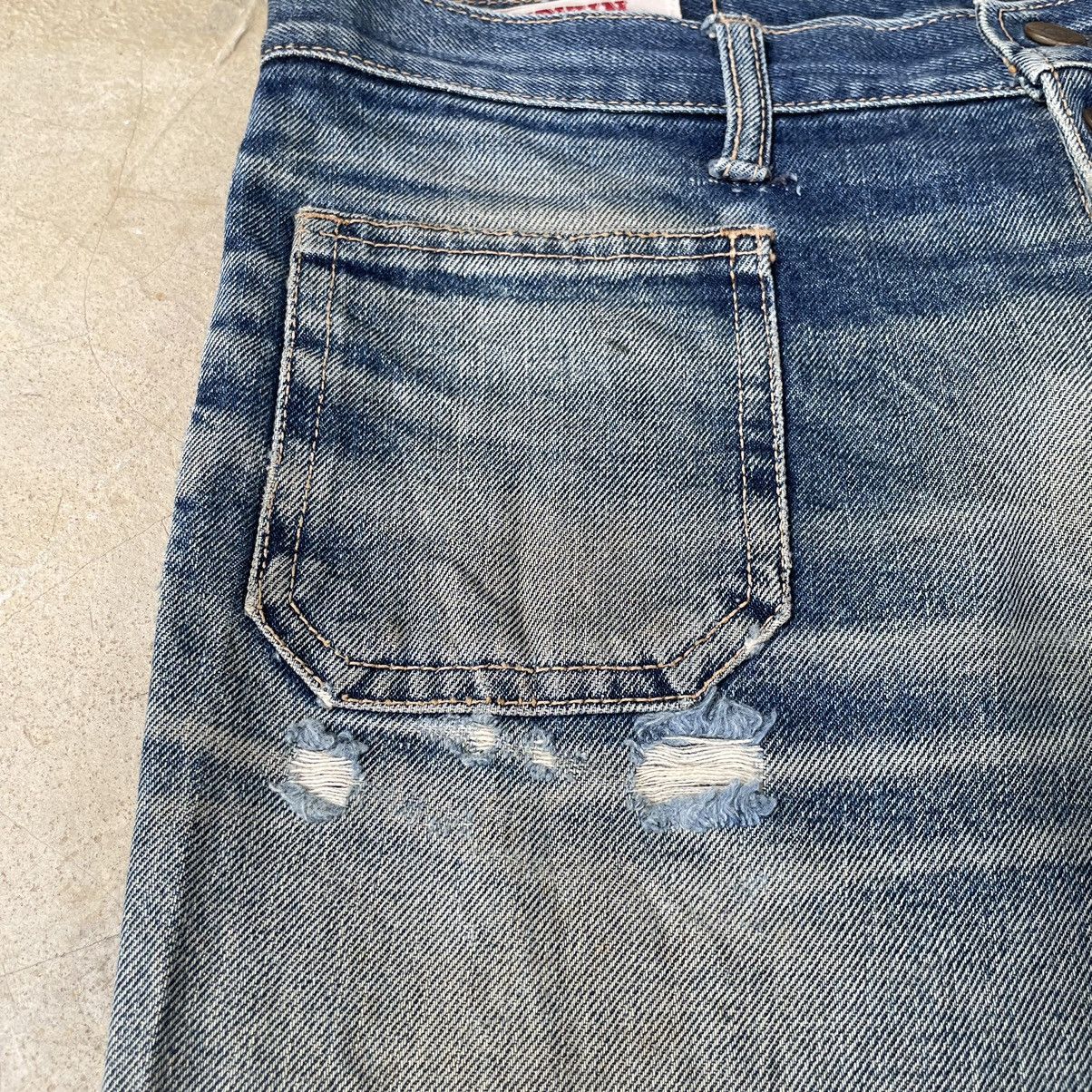 If Six Was Nine Rare Vintage 80s Edwin Distressed Flare Faded Mud Wash Denim Size US 31 - 8 Thumbnail