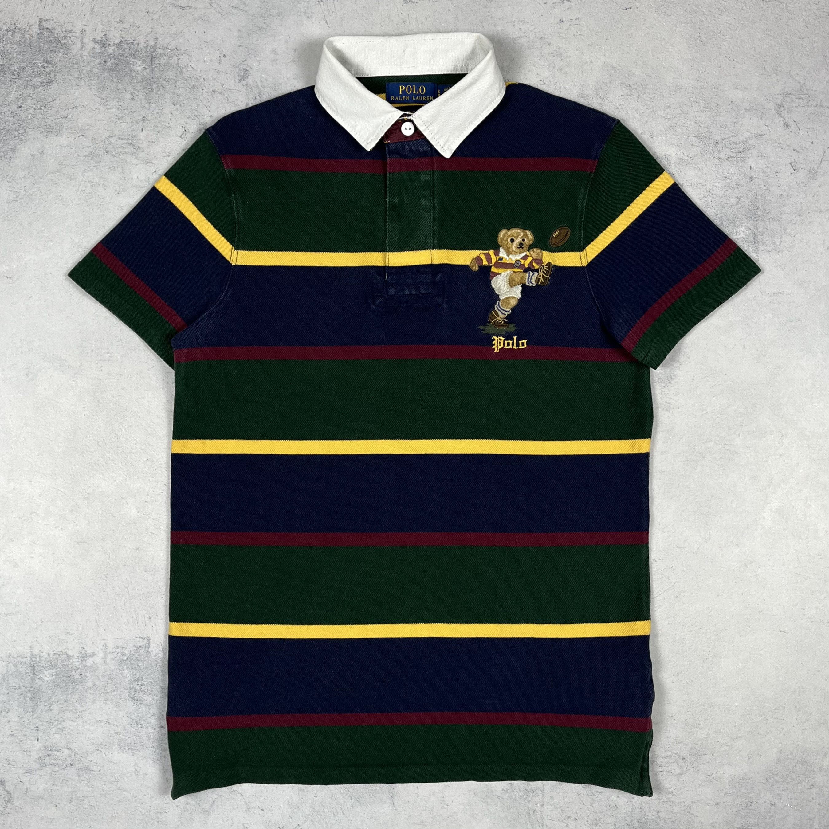 Polo Ralph Lauren Polo Ralph Lauren Polo Bear Rugby Stripped Polo Shirt Size US S / EU 44-46 / 1 - 2 Thumbnail