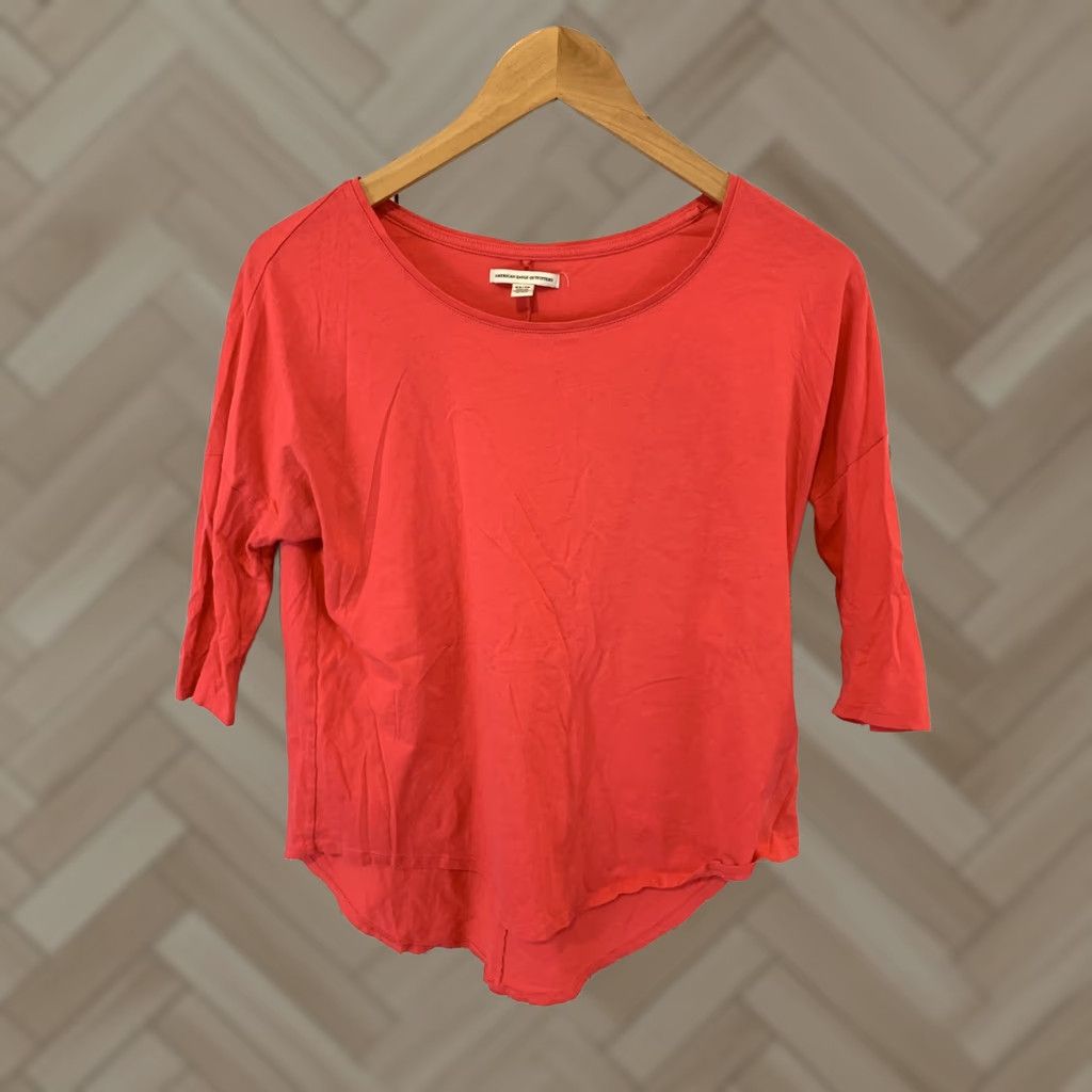 American Eagle Outfitters American Eagle Outfitters AE Scoop Neck 3/4 Sleeve Top Womens XS Pink Blouse Scoop Neck 3/4 Sleeve Top, Womens, XS, Pink Size XS / US 0-2 / IT 36-38 - 1 Thumbnail