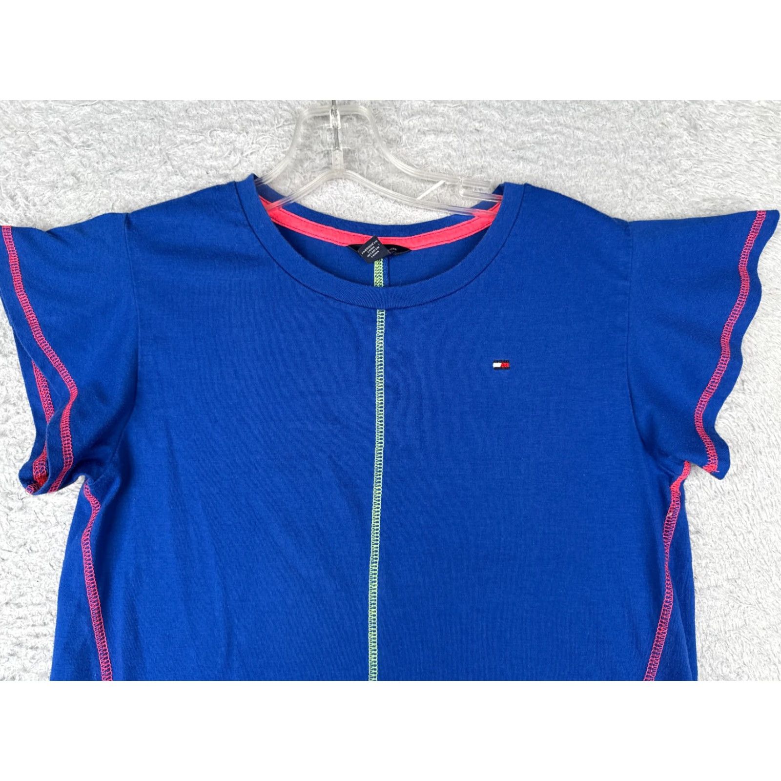 Tommy Hilfiger Tommy Hilfiger Shirt Girls XL Blue Crew Neck Short Sleeve Poly Blend Jersey Casual T-Shirt Size XL / US 12-14 / IT 48-50 - 4 Thumbnail