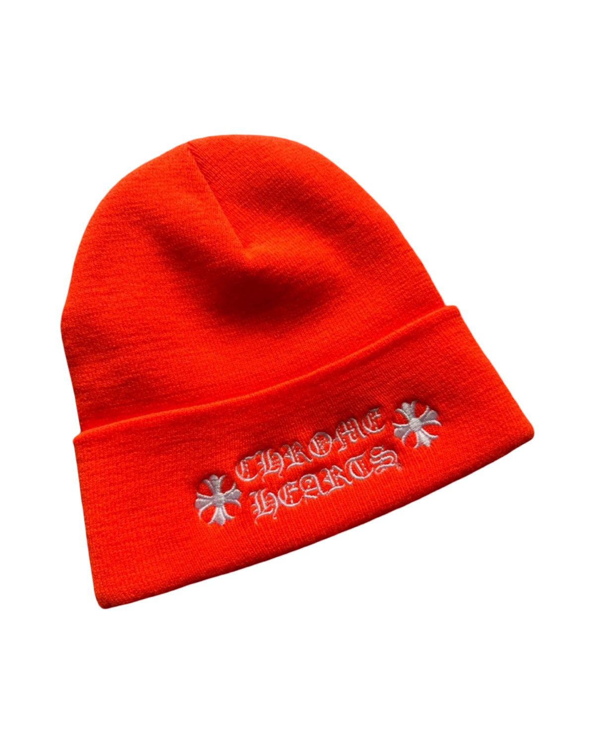Orange embroidered logo beanie