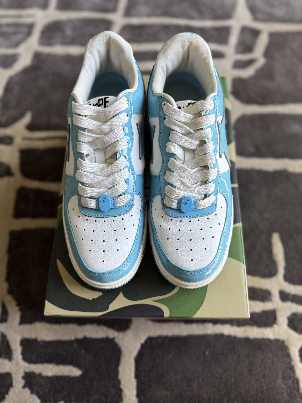 Bape A Bathing Ape Bape Sta Patent Leather Baby Blue White Size US 10 / EU 43 - 4 Thumbnail