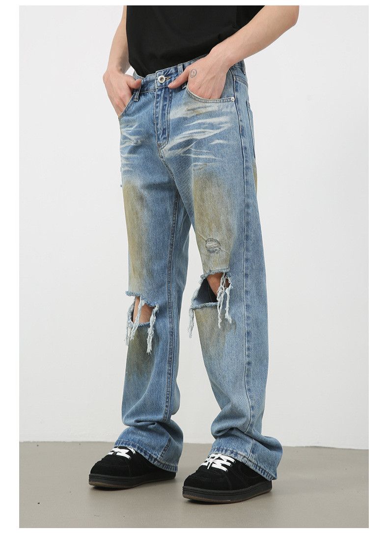 Japanese Brand × Jean Vintage distressed washed ripped jeans Size US 32 / EU 48 - 3 Thumbnail
