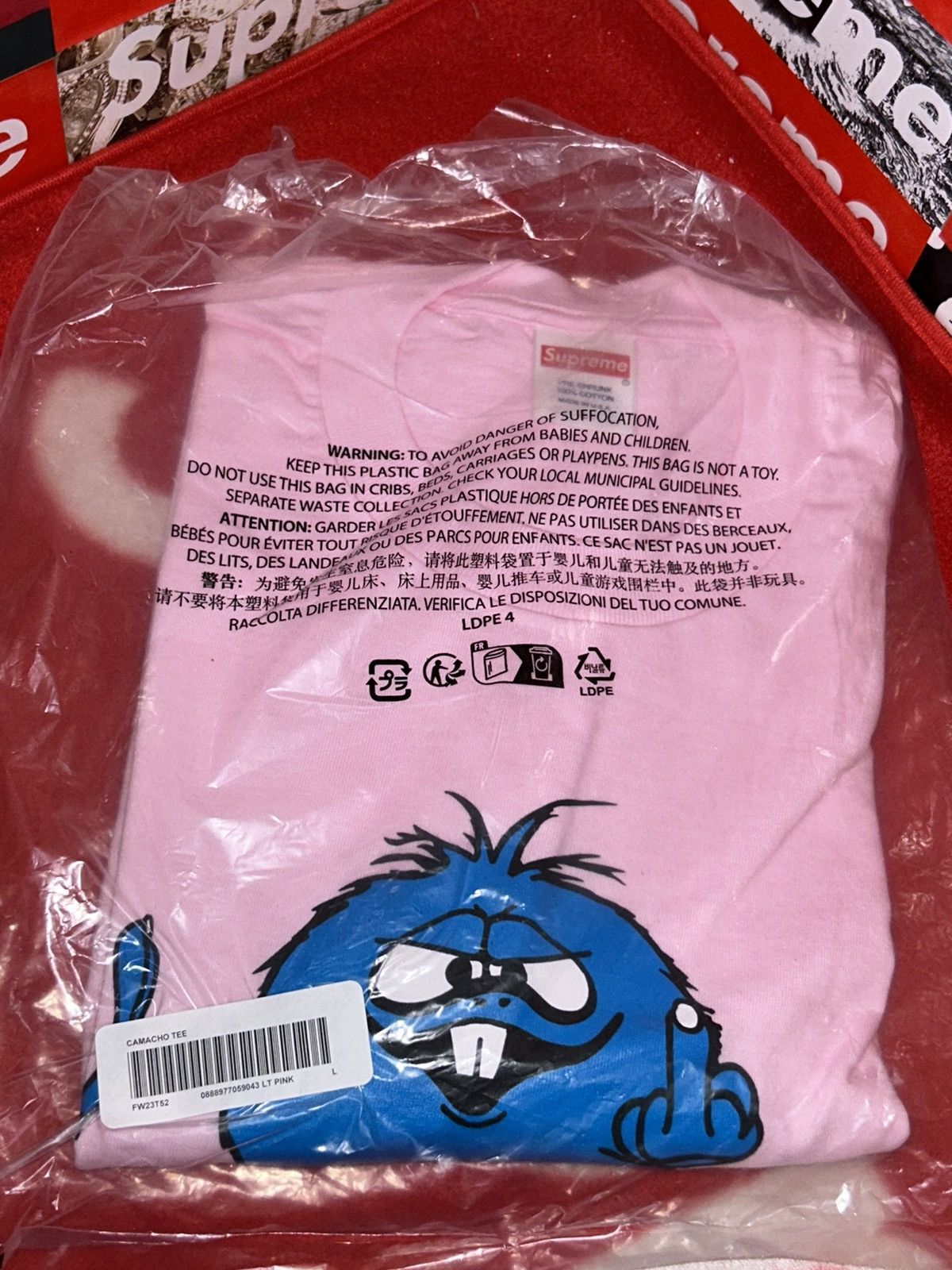 Supreme Supreme Camacho Tee Light Pink FW23 size Large NEW WITH TAGS Size US L / EU 52-54 / 3 - 1 Thumbnail