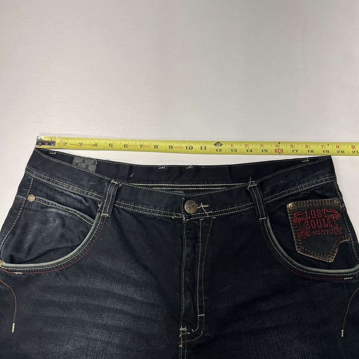 Imperious × Vintage Imperious Delf Jeans Black Denim Lost Souls Pocket Y2K Size US 38 / EU 54 - 24 Thumbnail
