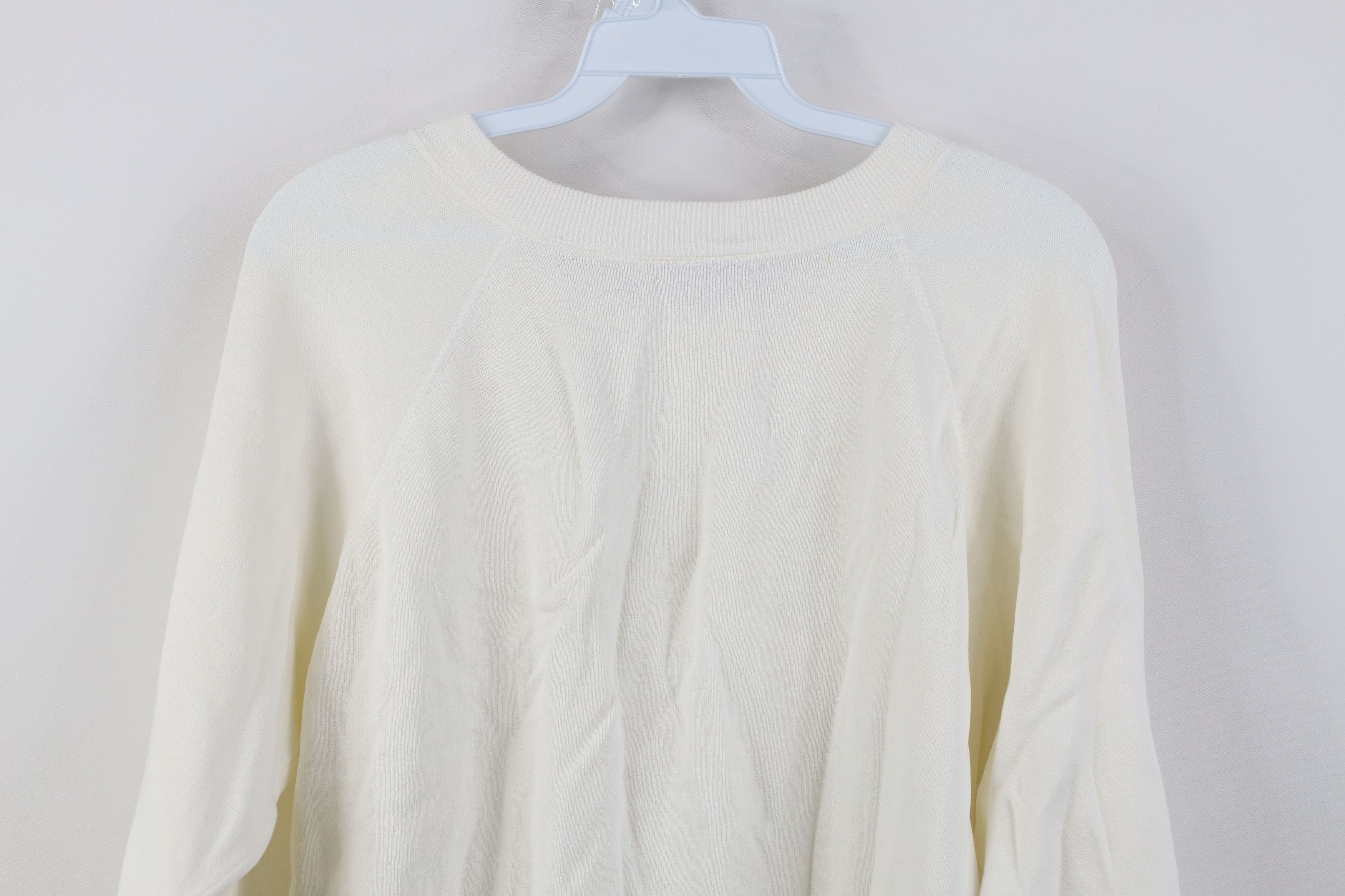 Vintage Vintage 90s Streetwear Blank Crewneck Sweatshirt White Size L / US 10 / IT 46 - 12 Thumbnail