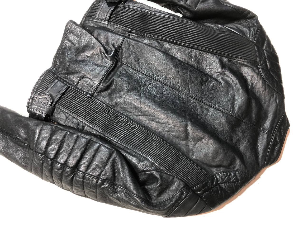 Genuine Leather × Vintage Vintage Moto Biker Triple Black Leather Jacket Size US S / EU 44-46 / 1 - 9 Thumbnail