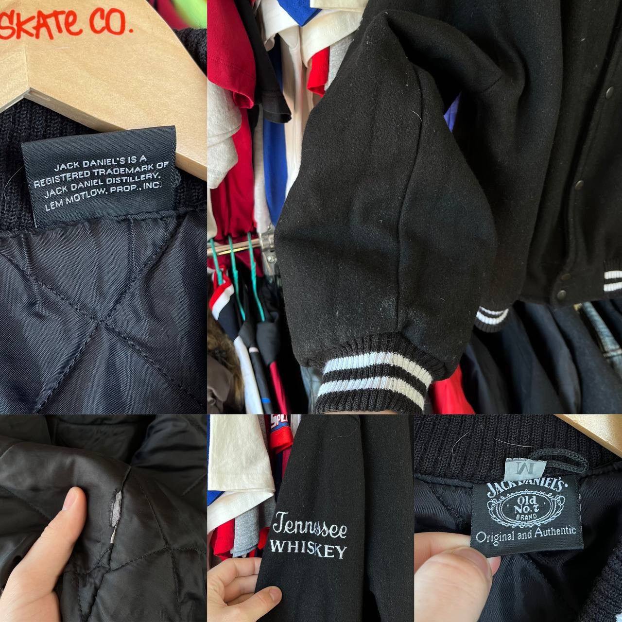 Vintage Jack Daniels Old No7 Tennessee Whiskey Wool Varsity Jacket Size US M / EU 48-50 / 2 - 10 Thumbnail