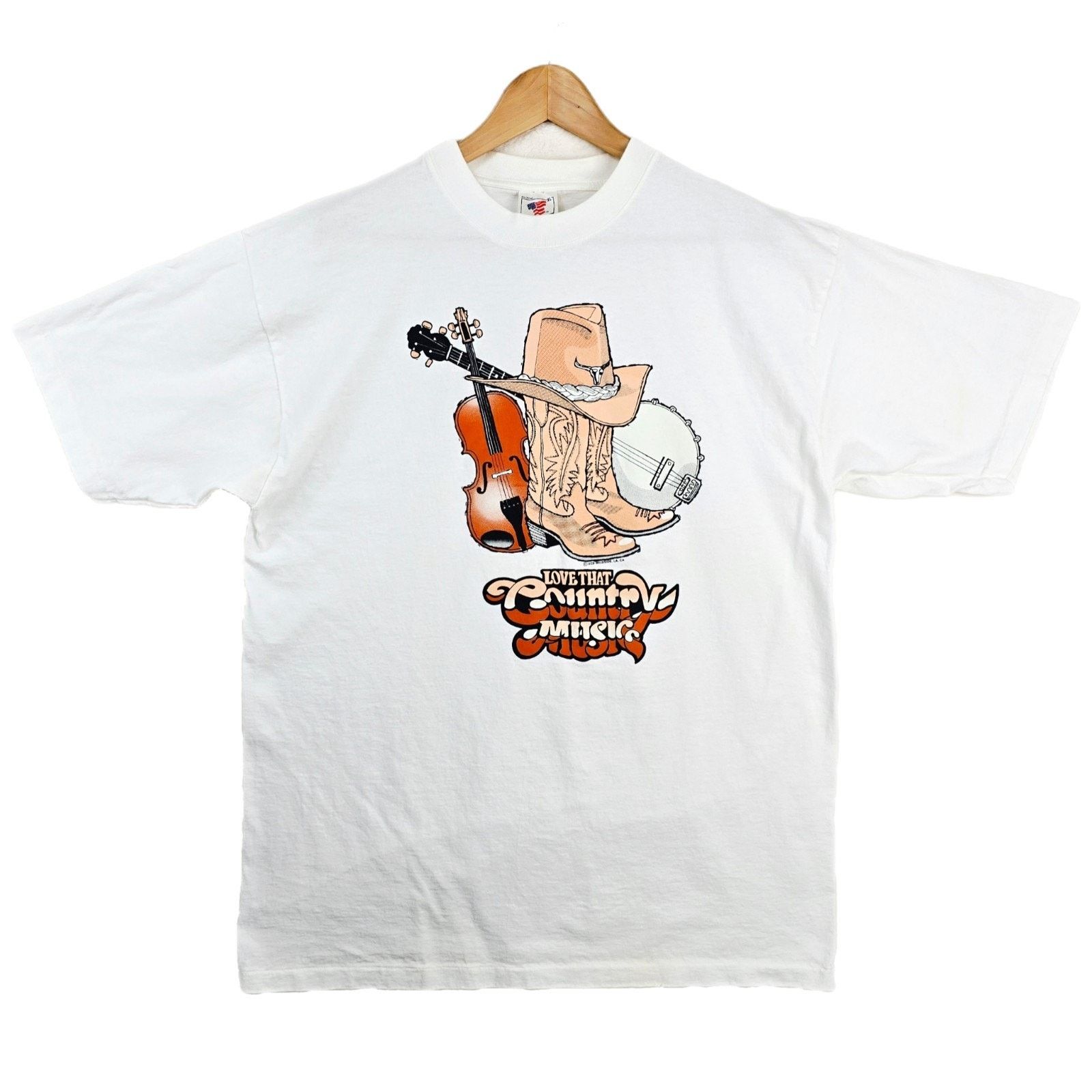 Other Vintage Love That Country Music Shirt XL White Boots Hat Size US XL / EU 56 / 4 - 1 Thumbnail