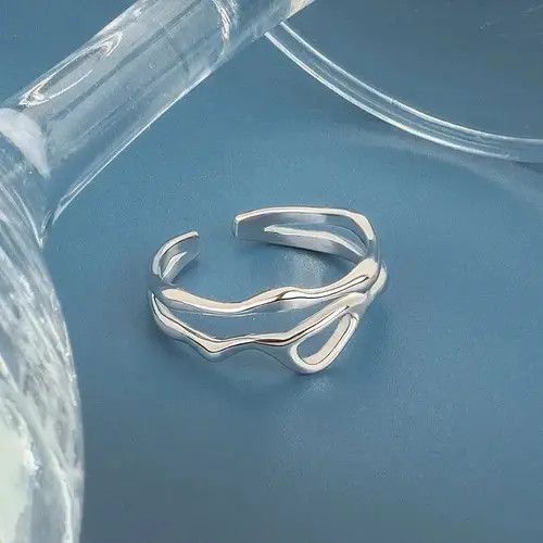 Jewelry Irregular Hollow Double Line Geometric Ring Size ONE SIZE - 2 Thumbnail