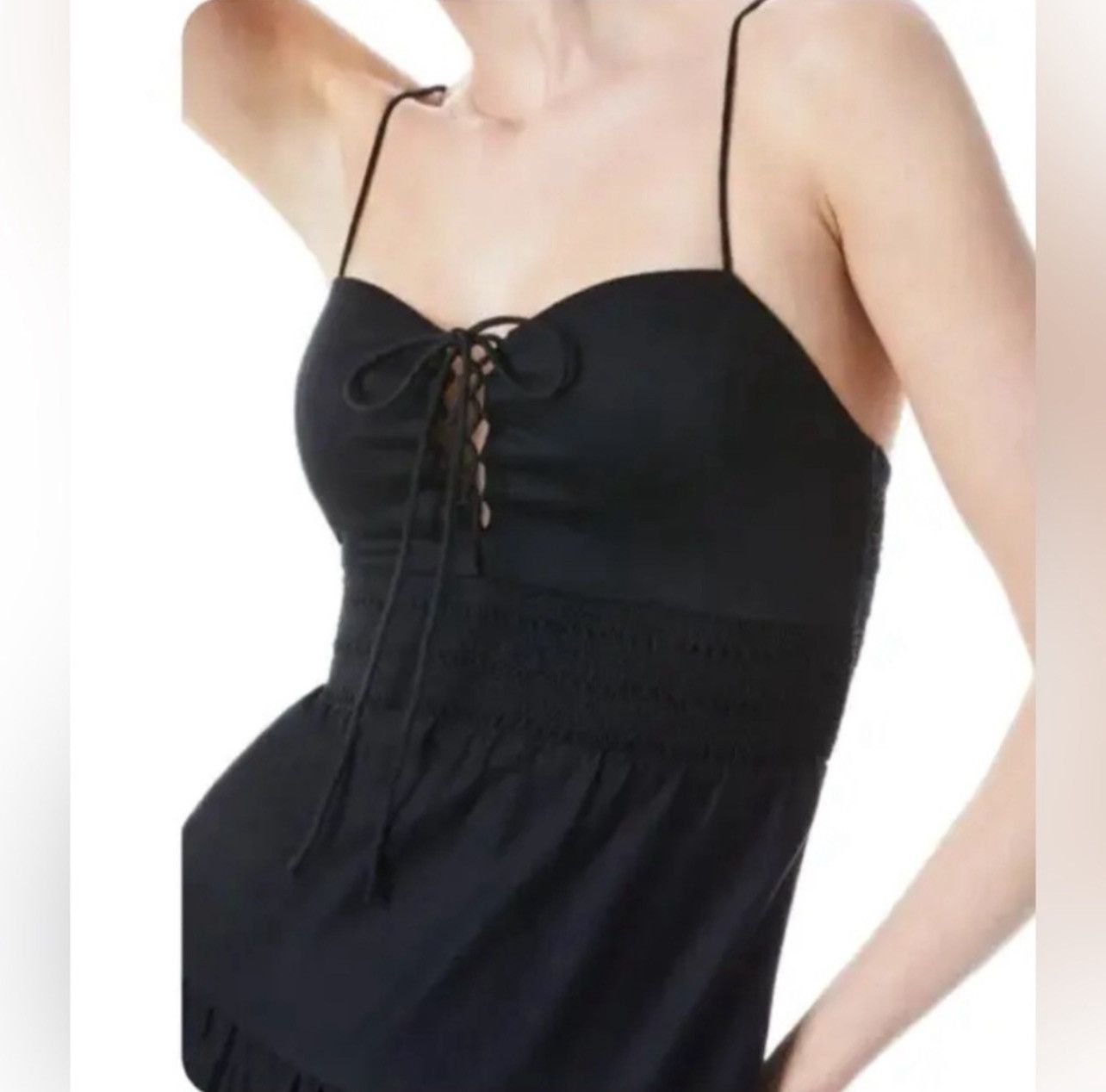 Alice + Olivia Alice + Olivia Black Jori Spaghetti Strap Tiered Maxi Dress Size XS / US 0-2 / IT 36-38 - 5 Thumbnail