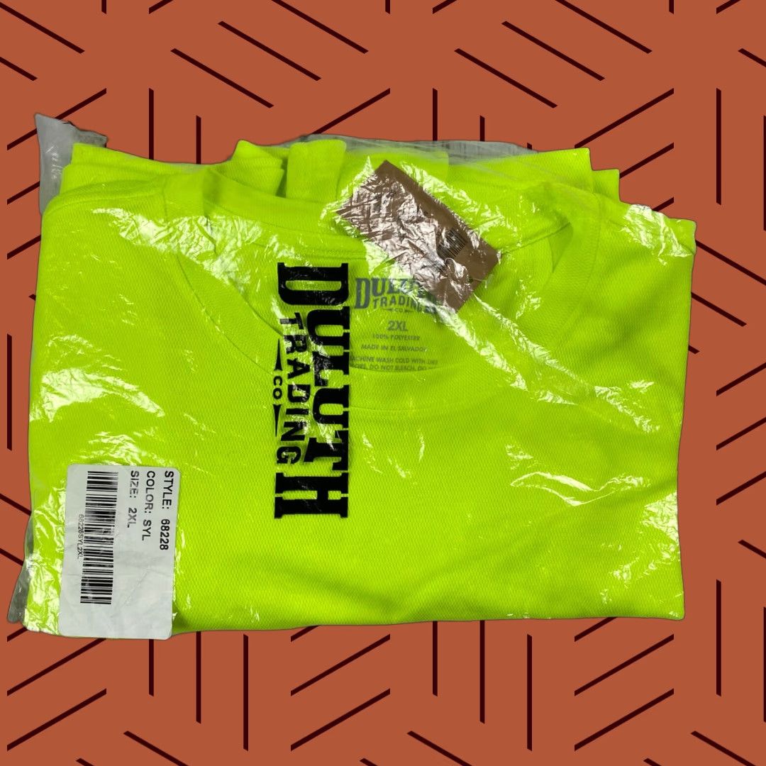 Duluth Trading Company NWT MENS Duluth Trading Co HI VIS UPF 50+ SHORT SLEEVE POCKET T-SHIRT 2XL Yellow Work Shirt ANSI/Conform See Pictures Size US XXL / EU 58 / 5 - 1 Thumbnail