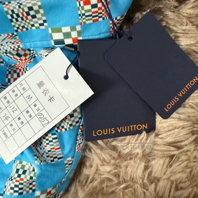Louis Vuitton Louis Vuitton Blue checkered short sleeve shirt Size US M / EU 48-50 / 2 - 5 Thumbnail