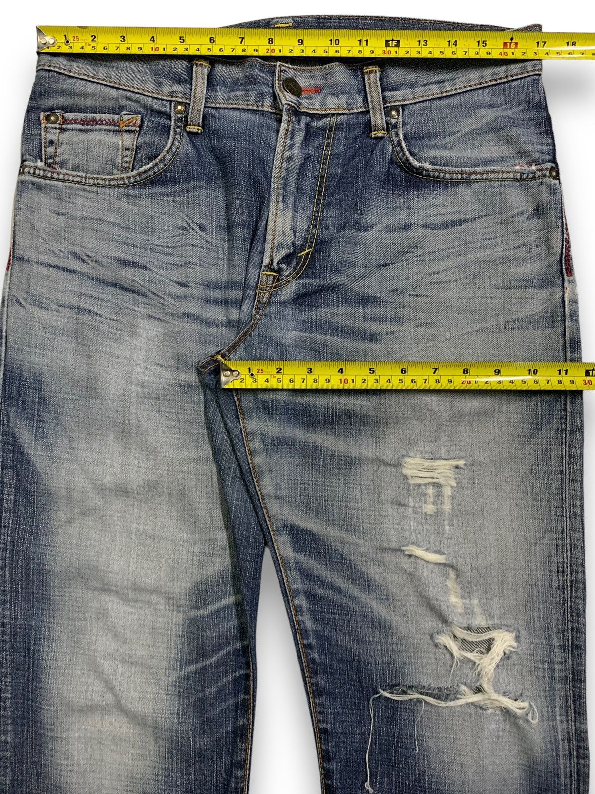Edwin Vintage Edwin Blue Trip Relaxed Fit Distressed Grunge Jeans Size US 34 / EU 50 - 15 Thumbnail
